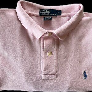 POLO Ralph Lauren Men's Pink Cotton Mesh/Piqué Knit Polo Shirt - Classic Fit XL